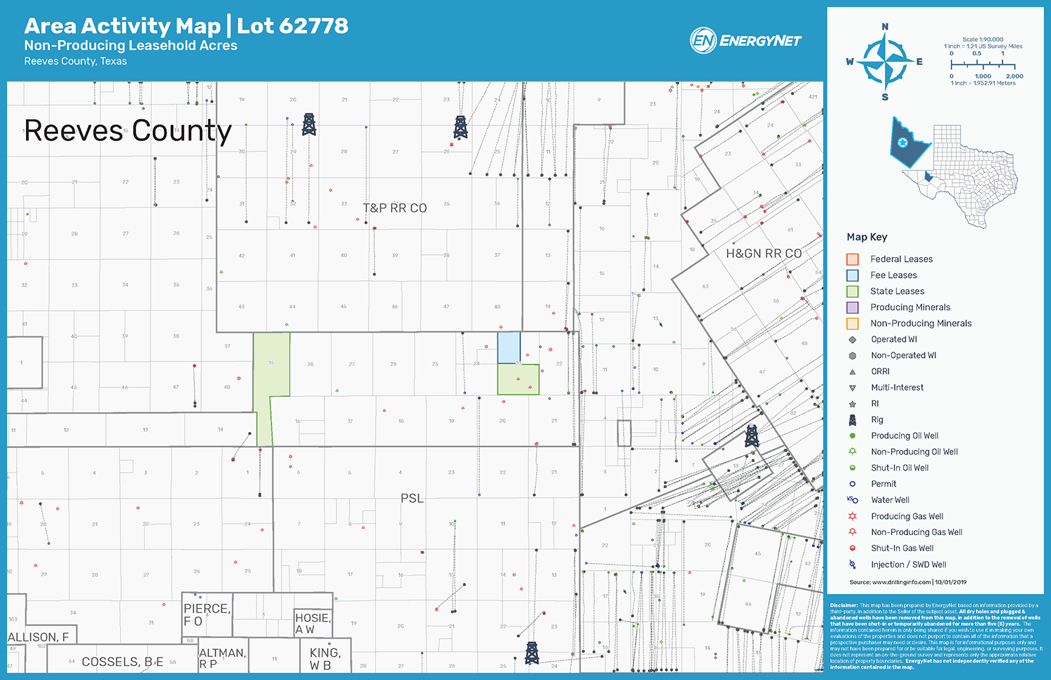 Lilis Energy Non-Producing Permian Basin Leasehold Asset Map, Reeves County, Texas (Source: EnergyNet)