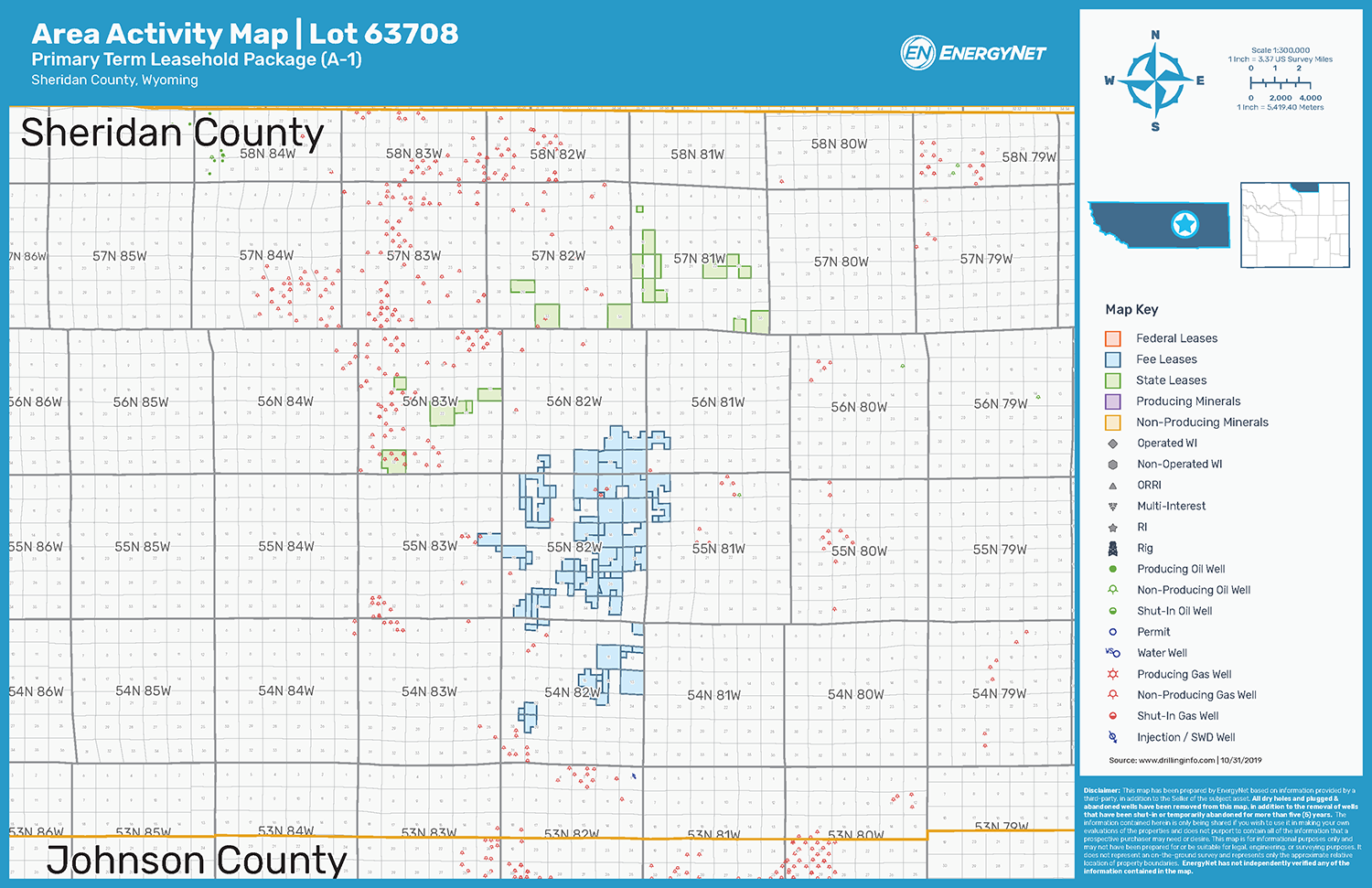 Lot 63708: Sheridan County, Wyoming Asset Map (Source: EnergyNet)