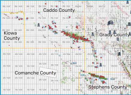 Marathon Oil Anadarko, South Oklahoma Folded Belt Basin Asset Map (Source: EnergyNet)