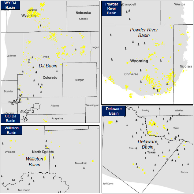 Marketed: Delaware, D-J, Powder River, Williston Basin Mineral Interest