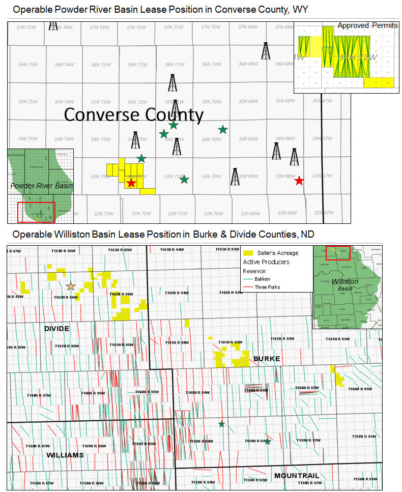 Marketed: Powder River, Williston Basin Operated Leasehold