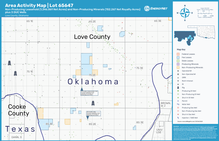 Marketed, Non-producing leasehold, minerals in Oklahoma's Love County
