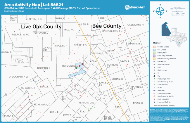 Maverick Natural Resources Lot 56821 Live Oak County, Texas Asset Map (Source: EnergyNet)