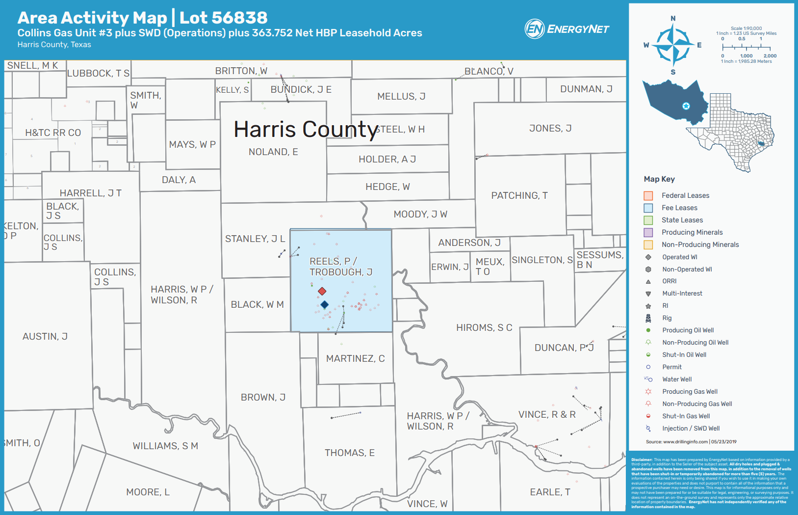 Maverick Natural Resources Lot 56838 Harris County, Texas Asset Map (Source: EnergyNet)