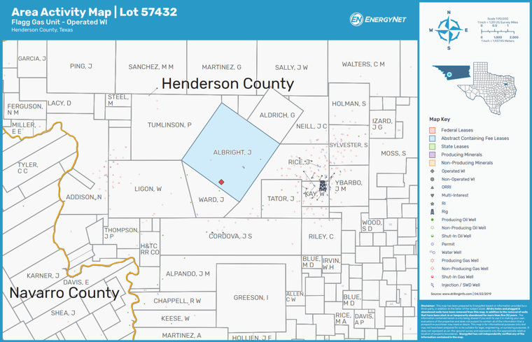 Maverick Natural Resources Lot 57432 - East Texas Basin Henderson County, Texas Asset Map (Source: EnergyNet)