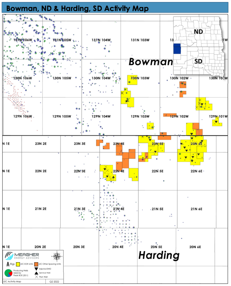 Meagher Energy Advisors Marketed Map - Luff Exploration Williston Basin Waterflood Assets