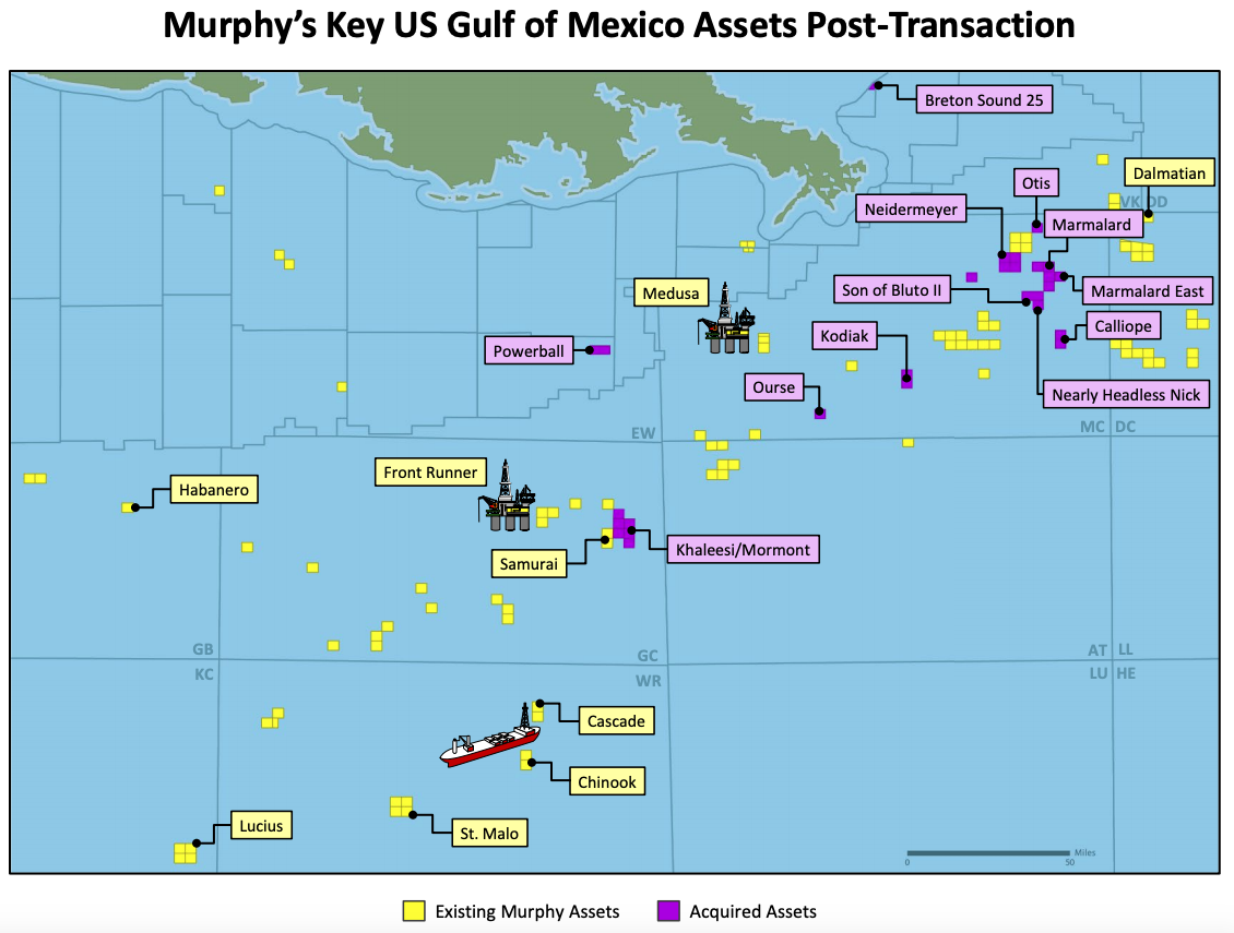 Murphy’s Key US Gulf of Mexico Assets Post-Transaction (Source: Murphy Oil Corp. April 2019 Presentation)