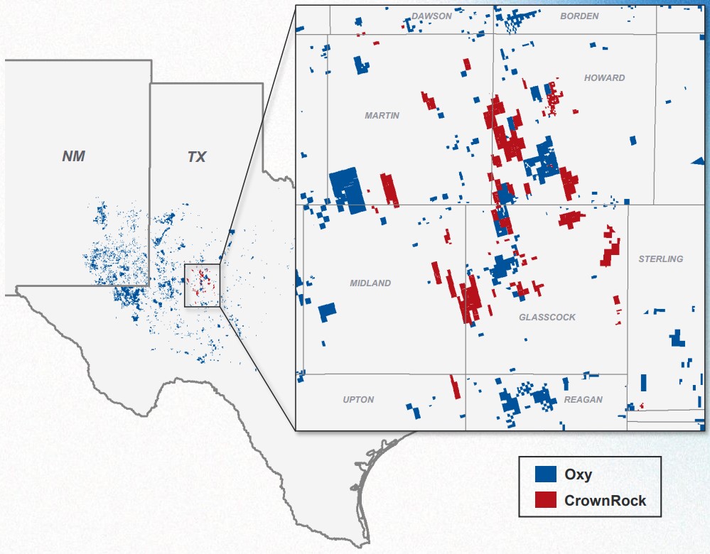 Occidental CrownRock Acreage Map