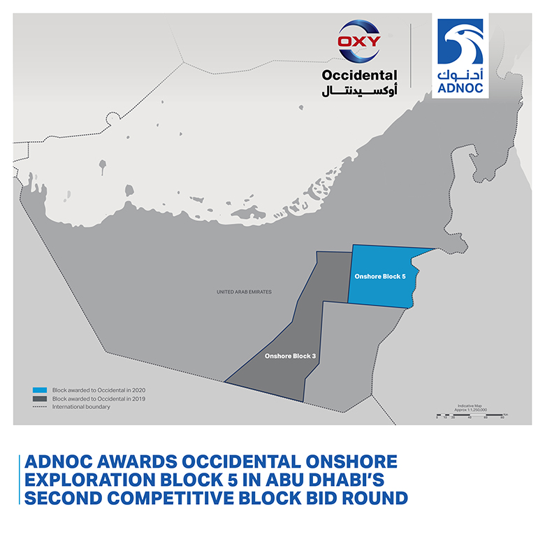 Map of Onshore Exploration Block 5 in Abu Dhabi