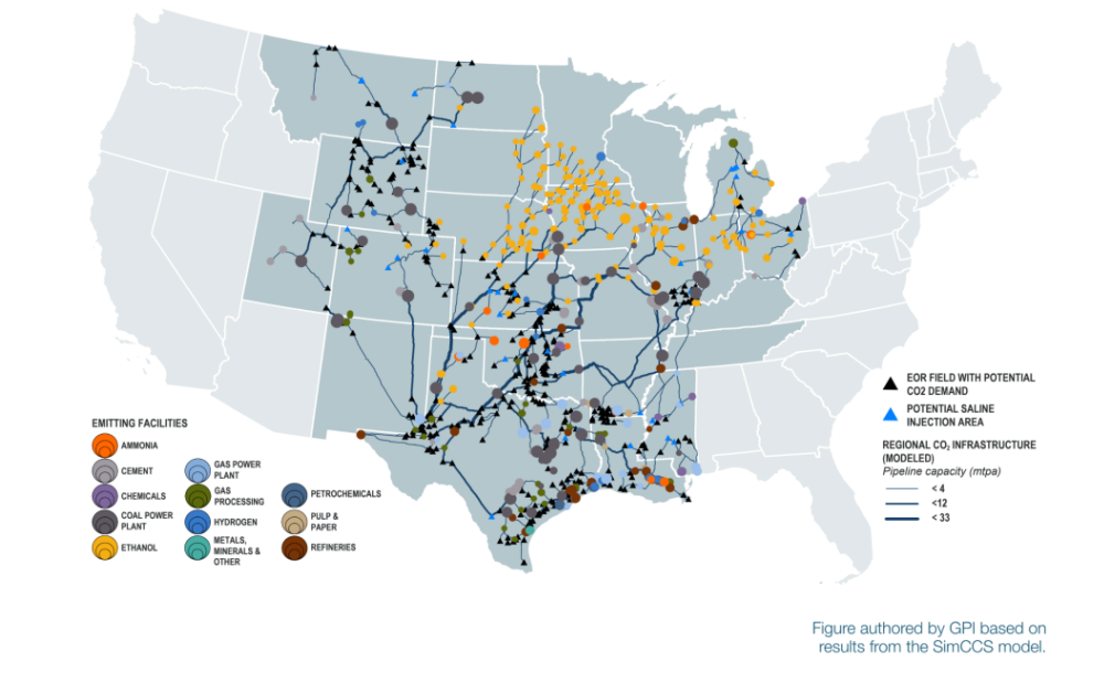 Oil and Gas Investor December 2021 - Midstream Business - The New Dawn of Carbon Capture - Map