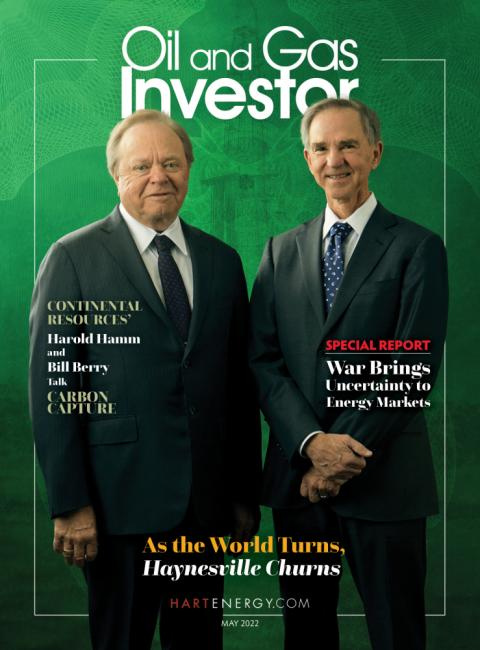 Oil and Gas Investor May 2022 Cover Image with Continental Resources Harold Hamm Bill Berry
