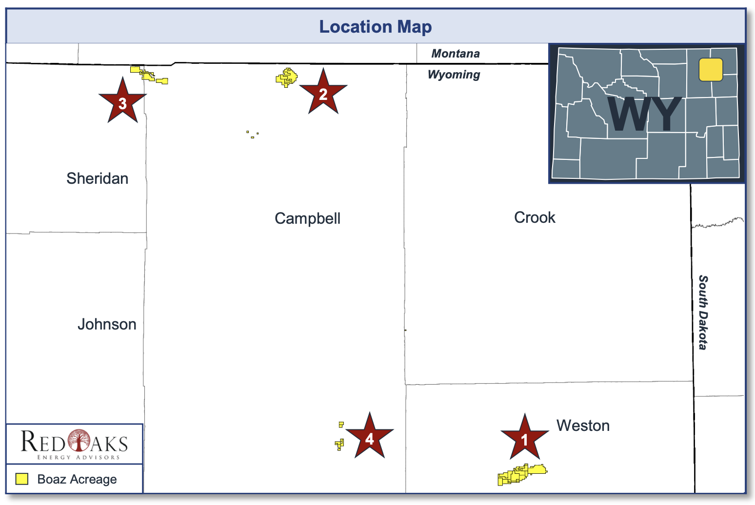 Operated Powder River Basin Asset Map (Source: RedOaks Energy Advisors LLC)