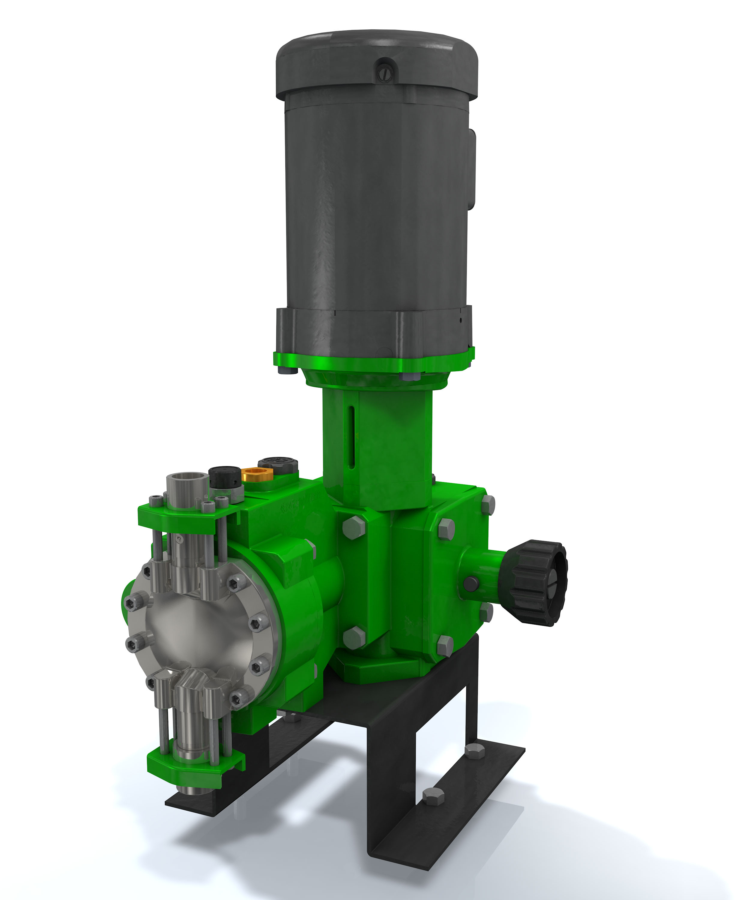 PulsaPro positive displacement reciprocating metering pumps combine the high efficiency of a plunger pump with the sturdiness of a diaphragm seal to eliminate leakage. (Source: Pulsefeeder)