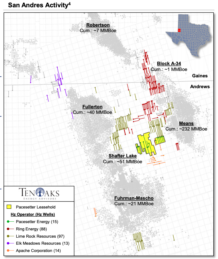 Pacesetter Energy Permian Basin Andrews County, Texas Asset Map (Source: TenOaks Energy Advisors LLC)