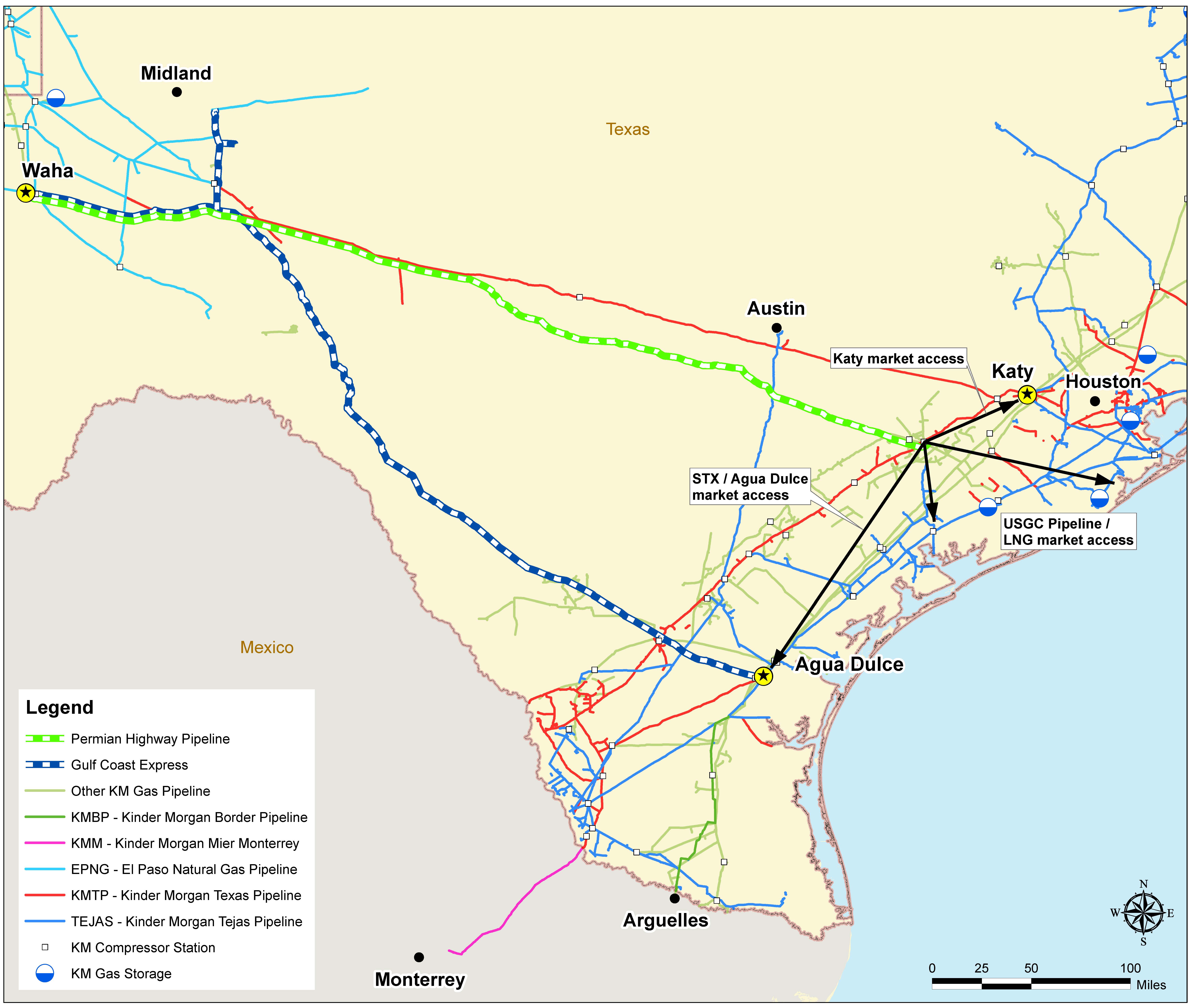 Permian Highway Pipeline Overview Map (Source: Kinder Morgan Inc.)