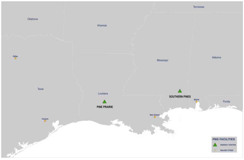 Pine Natural Gas Storage Facilities Map