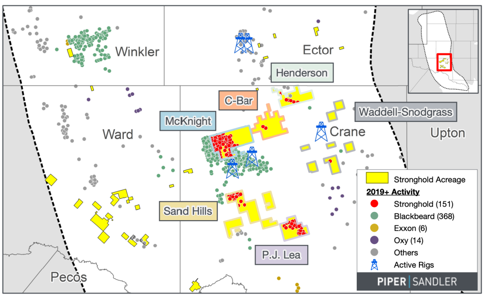 Piper Sandler Marketed Map - Stronghold Energy II Permian Central Basin Platform Divestiture