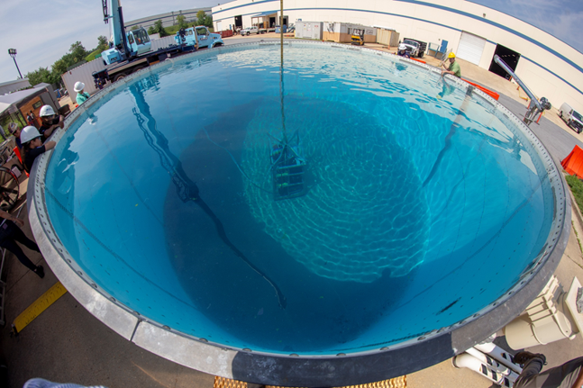 Teledyne's subsea supercharger undergoes a pool test. (Source: Teledyne Energy Systems)