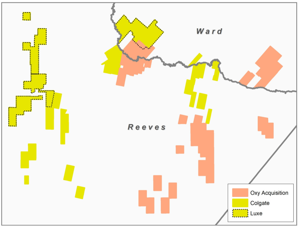 Pro Forma Colgate Energy Permian Basin Asset Map