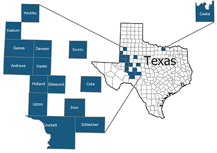 Public Gas Partners Permian Basin Nonop Leasehold, Minerals Map (Source: Meagher Energy Advisors)