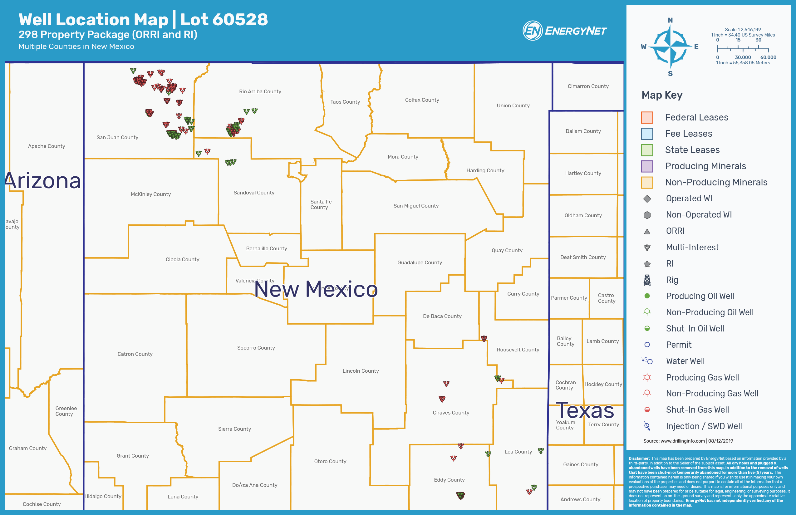 QEP Resources New Mexico San Juan Basin Properties Various Counties Asset Map (Source: EnergyNet)