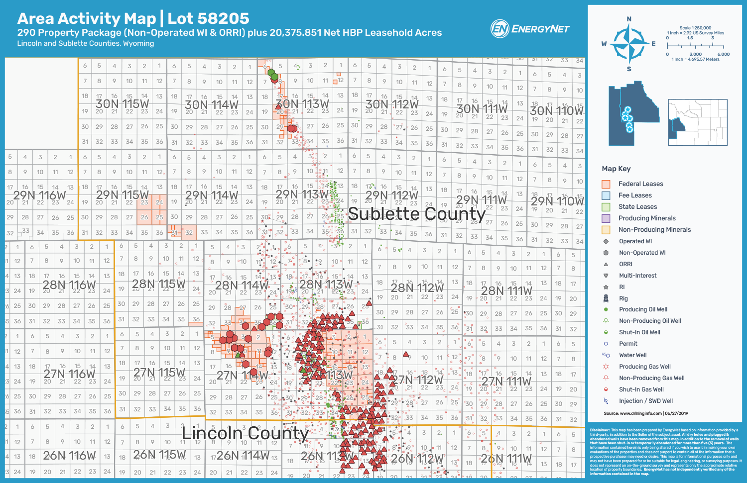 QEP Resources Western Wyoming Asset Map Lincoln And Sublette Counties (Source: EnergyNet)