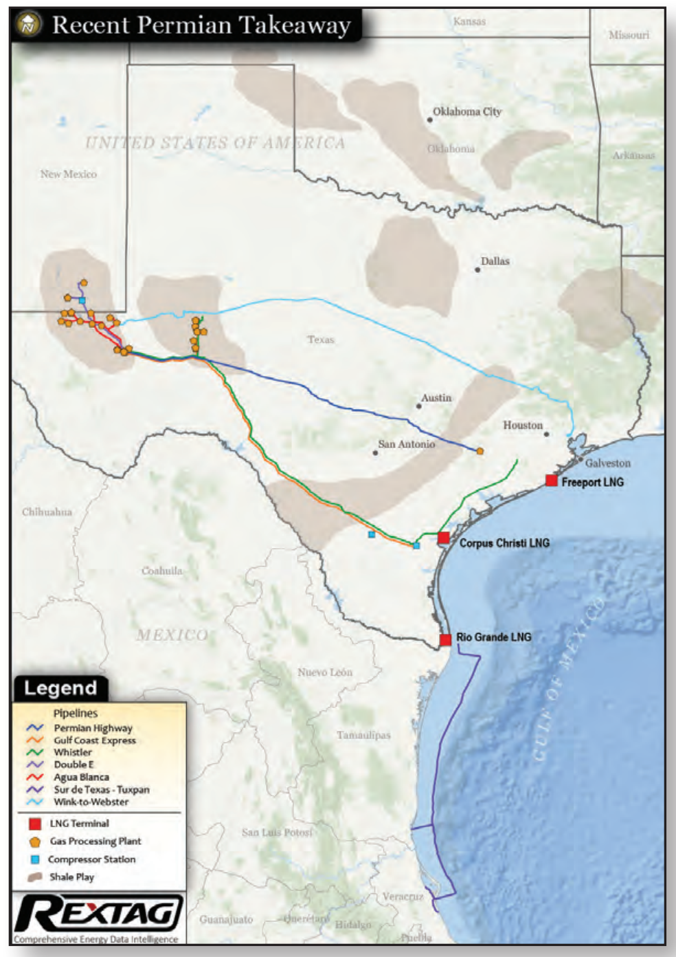 Recent Permian Takeaway Rextag Map - Midstream Business Cover Story Permian Basin Takeaway