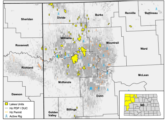 RedOaks Energy Advisors Marketed Map - Project Lakes Bakken Nonop Working Interest Package