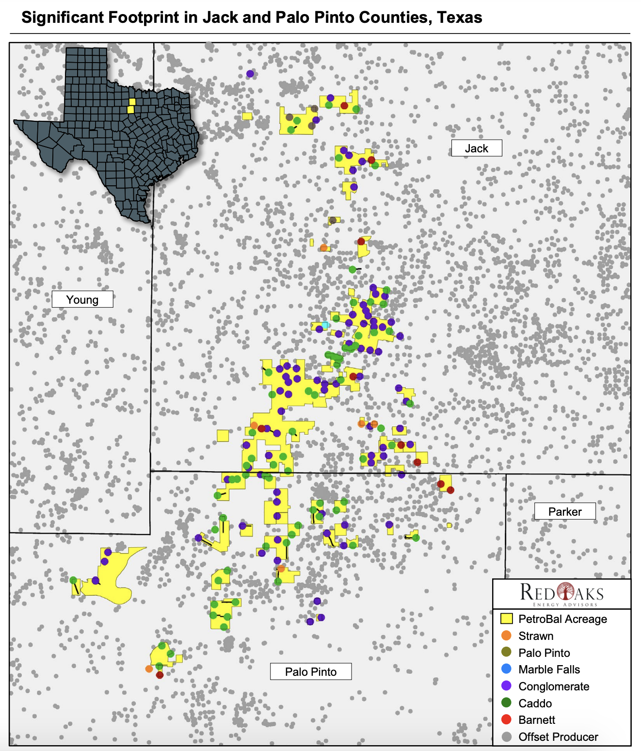 RedOaks Energy Advisors Marketed Map _ PetroBal Fort Worth Basin Operated Divestiture