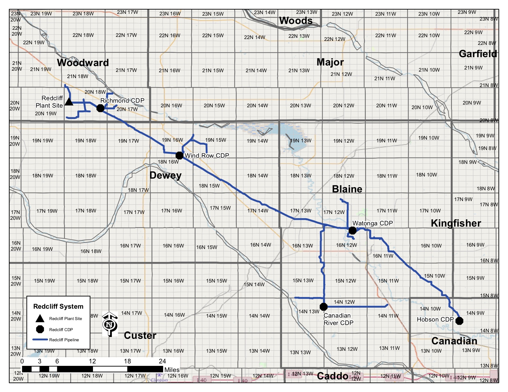 Redcliff Midstream Asset Map (Source: Canyon Midstream Partners LLC)