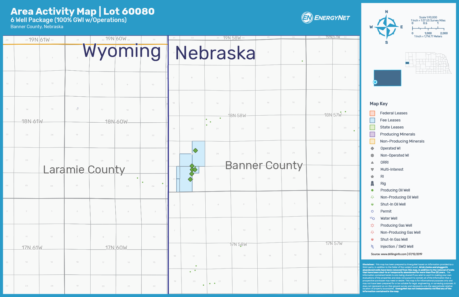 Remora Petroleum Operated D-J Basin Banner County, Nebraska Asset Map (Source: EnergyNet)