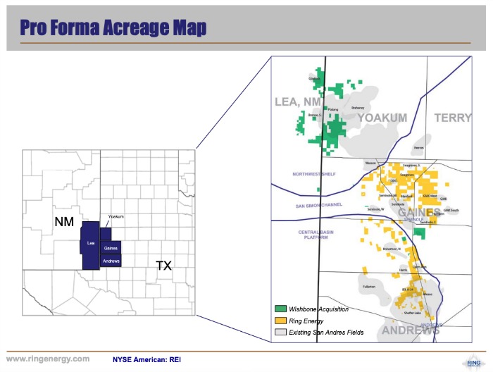 Ring Energy Pro Forma Acreage Map (Source: Ring Energy Inc.)