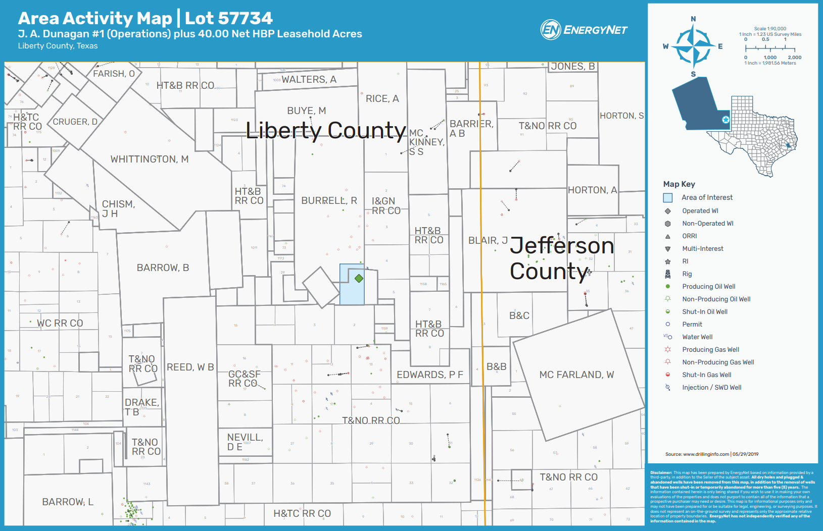 Sandstone Energy Group East Texas Liberty County Property Asset Map (Source: EnergyNet)