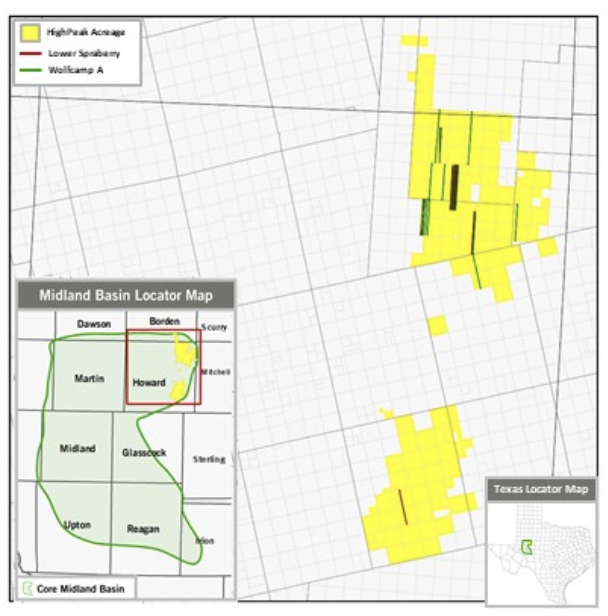 HighPeak Energy Pure Acquisition Combination Acreage Map