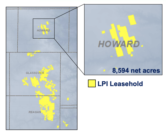Laredo Petroleum Howard County Leasehold Map as of June 30, 2020 (Source: Laredo Petroleum Inc.)