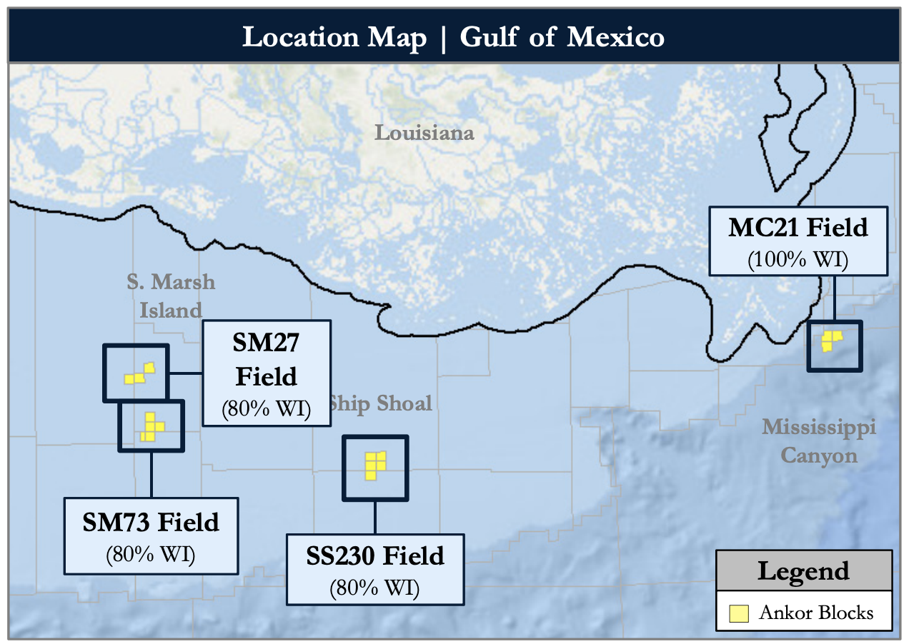 Marketed: Ankor Gulf of Mexico Offshore Opportunity Asset Map