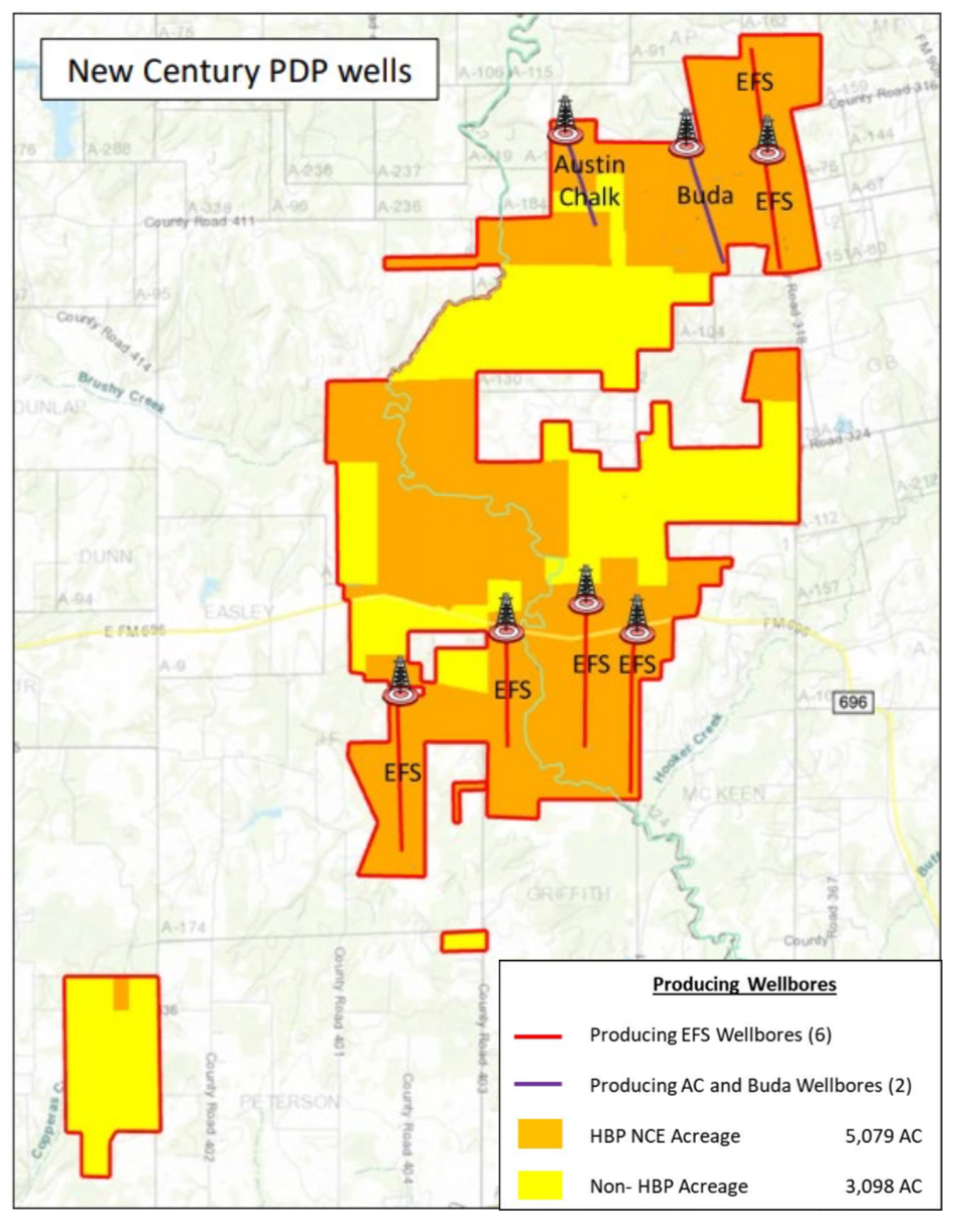 Marketed: New Century Operating Eagle Ford / Austin Chalk Opportunity Map