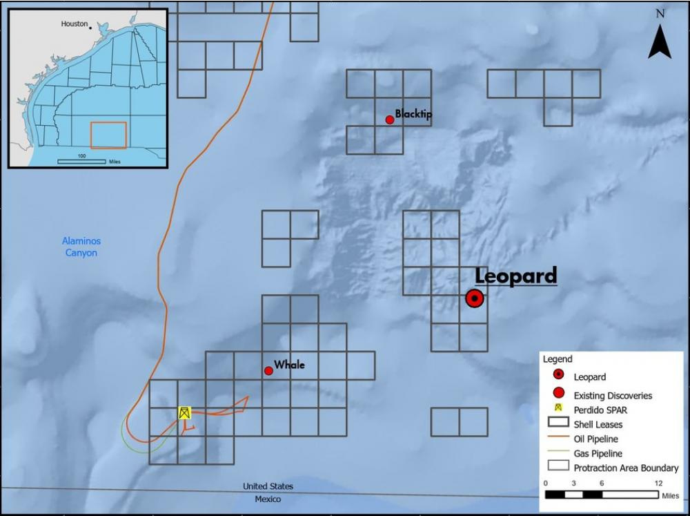 نقشه Shell Leopard Discovery نقشه خلیج مکزیک آمریکا