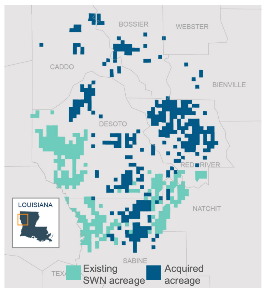Southwestern Energy GEP Haynesville acquisition map