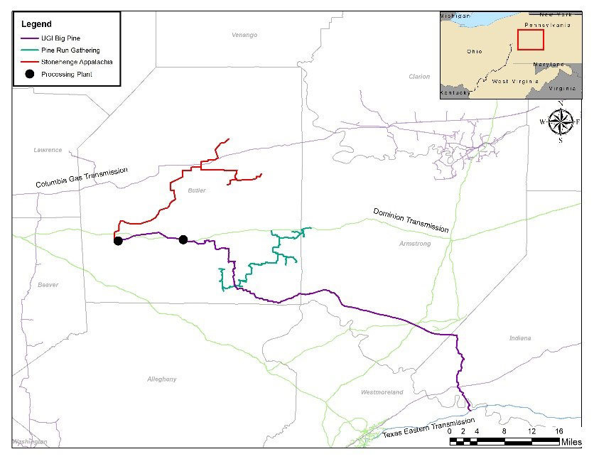 Stonehenge Appalachia Midstream Natural Gas Gathering System Asset Map