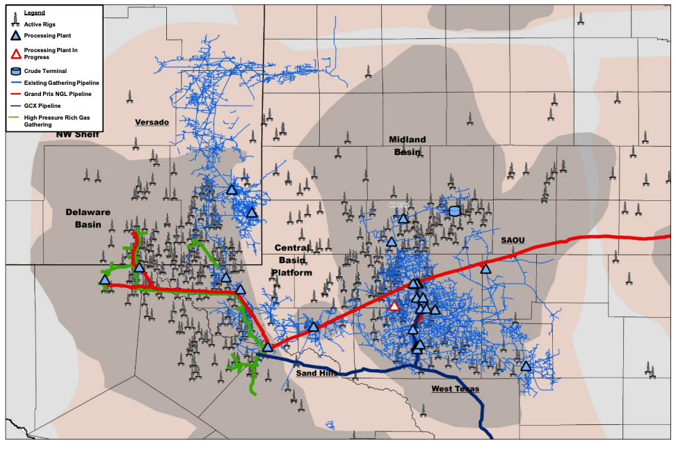 Targa Resources Permian Basin Asset Footprint Map November 2021 Investor Presentation