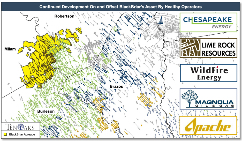 TenOaks Energy Advisors Marketed Map - BlackBriar Royalty Austin Chalk Eagle Ford Royalties
