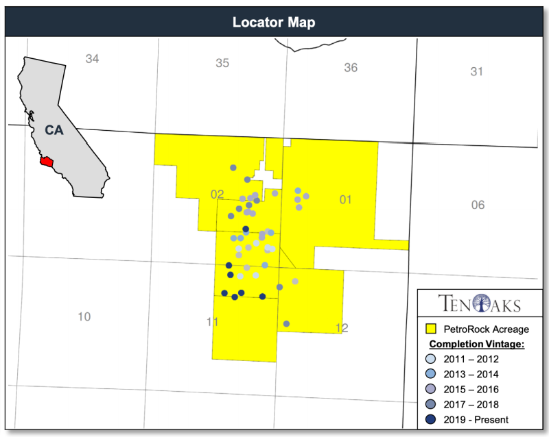 TenOaks Energy Advisors Marketed Map - PetroRock Cat Canyon Oil Field Santa Barbara County California