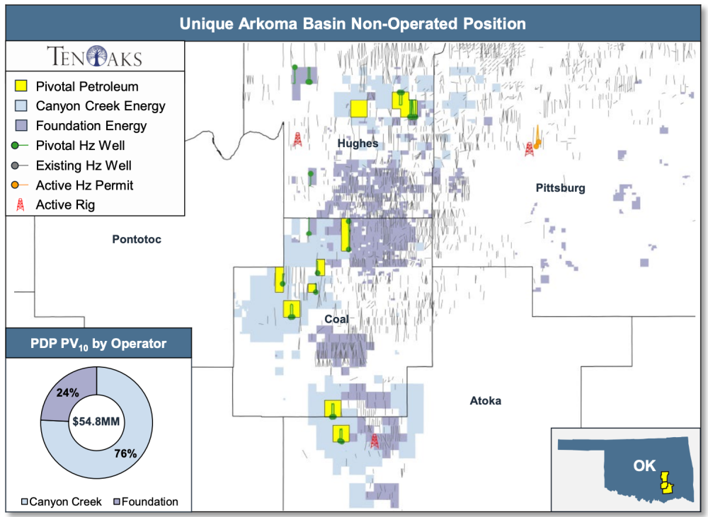 TenOaks Energy Advisors Marketed Map - Pivotal Petroleum Partners Arkoma Basin Sale