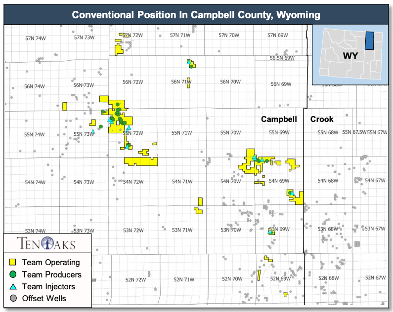 TenOaks Energy Advisors Marketed Map - Team Operating Powder River Basin Regional Exit