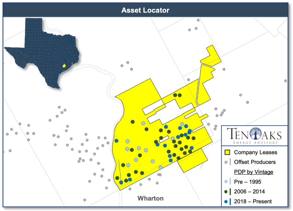 TenOaks Energy Advisors Marketed Map - White Oak Energy Prolific Magnet Withers Field South Texas