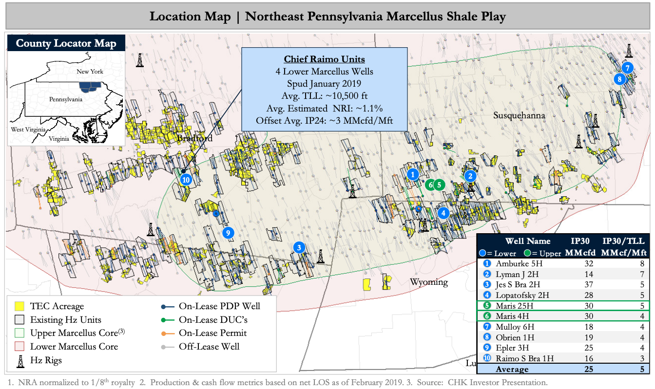 Three Energy Co. Core Marcellus ORRI Asset Map (Source: Detring Energy Advisors)