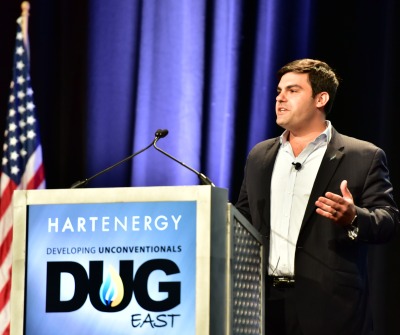 Toby Rice speaking at Hart Energy’s DUG East conference in 2016. (Source: Hart Energy)