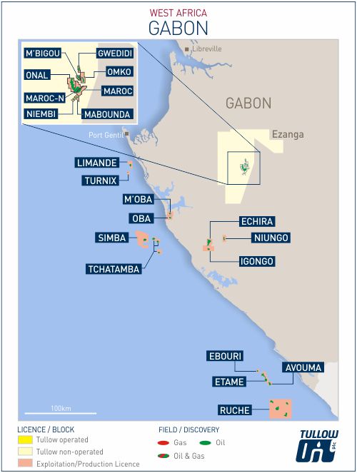 Tullow Oil Gabon Asset Map