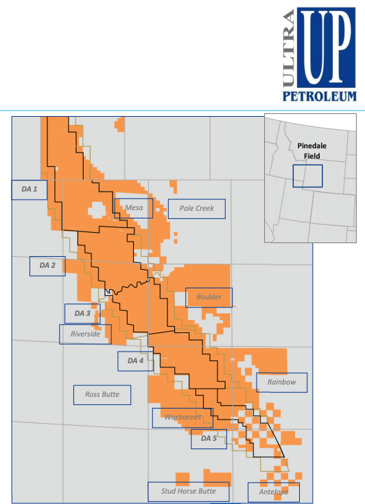 Ultra Petroleum Pinedale Asset Map (Source: Ultra Petroleum Corp.)